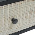 Luxor Coffee Table - Black and Grey Pine Wood - 2 Drawer
