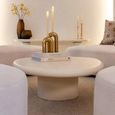 Bloomstone White Lime Plaster Curved Coffee Table