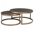 Bloomville Shagreen Top Round 2 Tier Coffee Tables