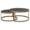 Bloomville Shagreen Top Round 2 Tier Coffee Tables