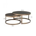 Bloomville Shagreen Top Round 2 Tier Coffee Tables