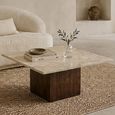 Brix Bottecino Coffee Table - Square - Chestnut - Ceramic and Mango Wood