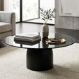 Brix Isa Coffee Table - Round - Black - Glass and Metal