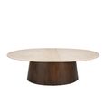 Brix Bottecino Coffee Table - Oval - Low - Chestnut - Ceramic and Mango Wood