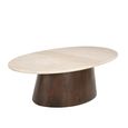 Brix Bottecino Coffee Table - Oval - Low - Chestnut - Ceramic and Mango Wood