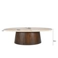 Brix Bottecino Coffee Table - Oval - Low - Chestnut - Ceramic and Mango Wood