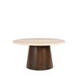 Brix Bottecino Coffee Table - Round - Chestnut - Ceramic and Mango Wood