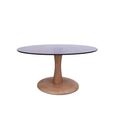 Brix Faye Coffee Table - Round - Almond - Glass and Mango Wood