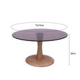 Brix Faye Coffee Table - Round - Almond - Glass and Mango Wood