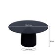 Brix Isa Coffee Table - Round - Black - Glass and Metal