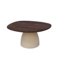 Brix Marron Coffee Table - Abstract - Off White - Mango Wood and Metal