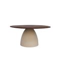 Brix Marron Coffee Table - Abstract - Off White - Mango Wood and Metal
