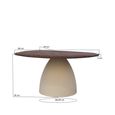 Brix Marron Coffee Table - Abstract - Off White - Mango Wood and Metal