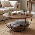 Brix Evan Coffee Table - Round - Large - Natural - Mango Wood and Metal