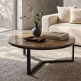 Brix Senna Emperador Coffee Table - Round - Large - Brown - Marble and Metal