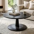Brix Vivian Coffee Table - Round - Black - Mango Wood