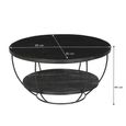 Brix Evan Coffee Table - Round - Large - Black - Mango Wood and Metal