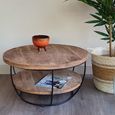 Brix Evan Coffee Table - Round - Large - Natural - Mango Wood and Metal
