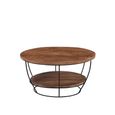 Brix Evan Coffee Table - Round - Small - Natural - Mango Wood and Metal