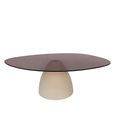 Brix Mylon Coffee Table - Abstract - Large - Off White - Glass and Metal
