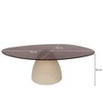 Brix Mylon Coffee Table - Abstract - Large - Off White - Glass and Metal