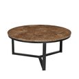 Brix Senna Emperador Coffee Table - Round - Large - Brown - Marble and Metal
