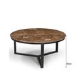Brix Senna Emperador Coffee Table - Round - Large - Brown - Marble and Metal