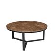Brix Senna Emperador Coffee Table - Round - Small - Brown - Marble and Metal