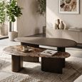 Castello Coffee Table - Set of 2 - Abstract - Smoked Oak - Marble Top