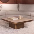 Claridge Coffee Table - Medium - Square - Beige - Brushed Gold - Ceramic Top