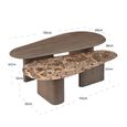 Castello Coffee Table - Set of 2 - Abstract - Smoked Oak - Marble Top