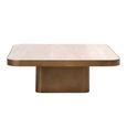 Claridge Coffee Table - Medium - Square - Beige - Brushed Gold - Ceramic Top