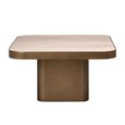 Claridge Coffee Table - Small - Square - Beige - Brushed Gold - Ceramic Top