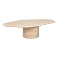 Fictus Travertine Beige Abstract Shape Coffee Table