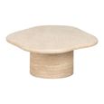 Fictus Travertine Beige Abstract Shape Coffee Table