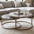 Fairfax Coffee Table - Round - 2 Tier - Clay - Marble and Metal