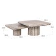 Dulce Coffee Table - Square - Set of 2 - Grey - Marble