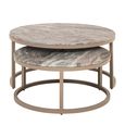 Fairfax Coffee Table - Round - 2 Tier - Clay - Marble and Metal