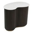 Mayfield White Marble Top 2 Tier Coffee Tables - Dark Wood Fluted Base