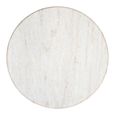 Mayfield White Marble Top Round Coffee Table - Dark Wood Fluted Base