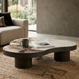 Langford Coffee Table - Low - Abstract - Brown - Ceramic and Oak