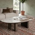 Langford Coffee Table - Low - Oval - Brown - Ceramic and Oak