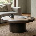 Nando Coffee Table - Round - Brown - Ceramic and Oak
