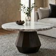 Oberoy Coffee Table - Round - Blush Beige - Marble and Mango Wood
