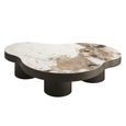 Langford Coffee Table - Low - Abstract - Brown - Ceramic and Oak