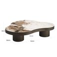Langford Coffee Table - Low - Abstract - Brown - Ceramic and Oak