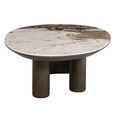 Langford Coffee Table - Low - Oval - Brown - Ceramic and Oak
