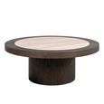 Nando Coffee Table - Round - Brown - Ceramic and Oak