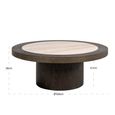 Nando Coffee Table - Round - Brown - Ceramic and Oak