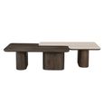 Nando Coffee Table - Set of 2 - Brown - Ceramic and Oak